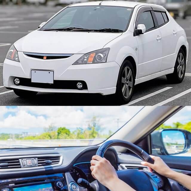 竹田代表の白い乗用車